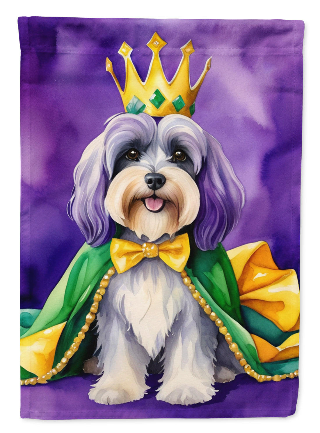 Tibetan Terrier King of Mardi Gras Garden Flag - Vibrant Dog-Themed Yard Decor by Caroline's Treasures
