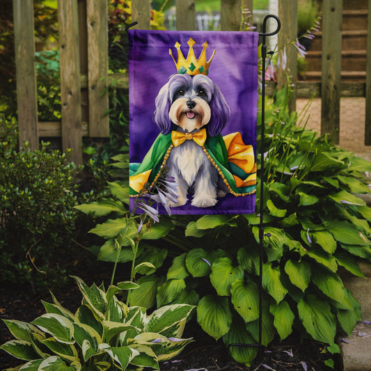 Tibetan Terrier King of Mardi Gras Garden Flag - Vibrant Dog-Themed Yard Decor by Caroline's Treasures