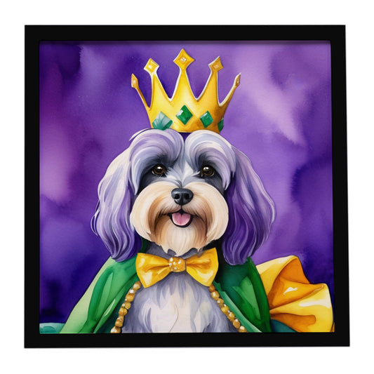 Tibetan Terrier King of Mardi Gras Framed Metal Print