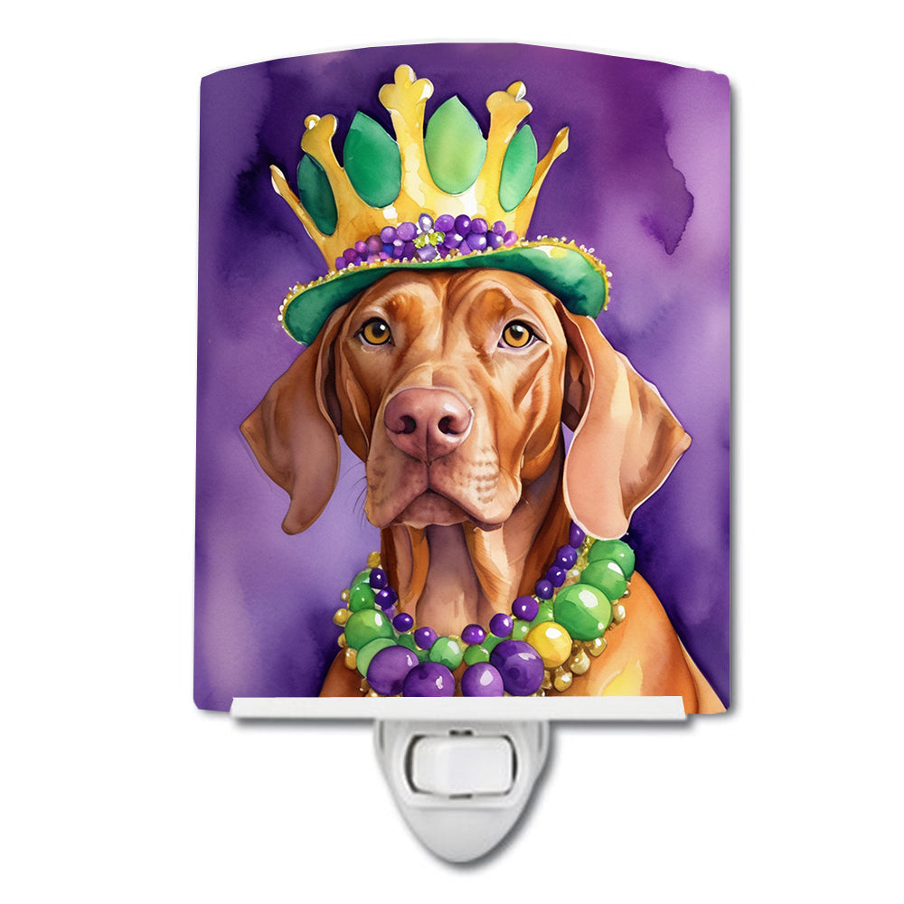 Vizsla King of Mardi Gras Ceramic Night Light