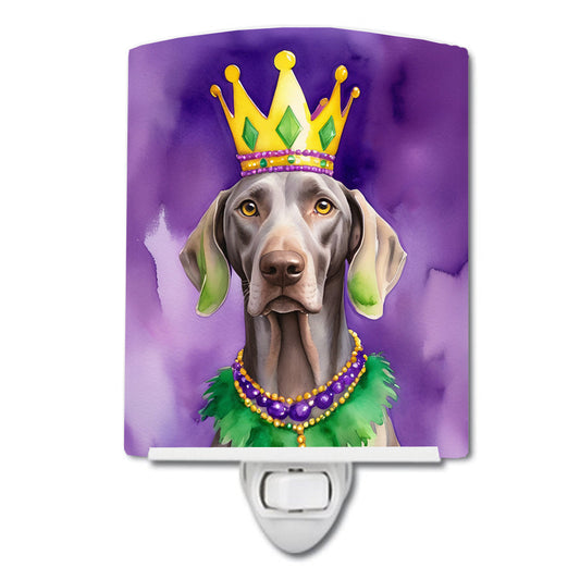 Weimaraner King of Mardi Gras Ceramic Night Light