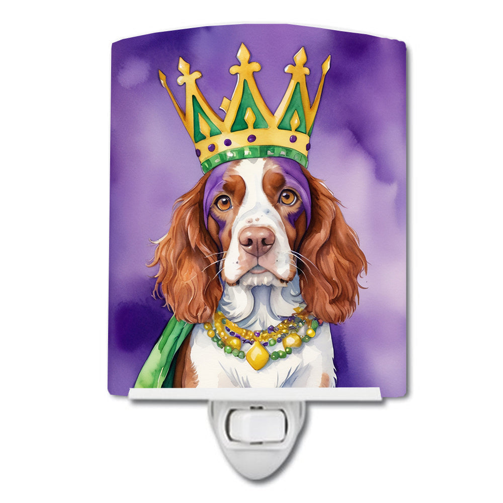 Welsh Springer Spaniel King of Mardi Gras Ceramic Night Light