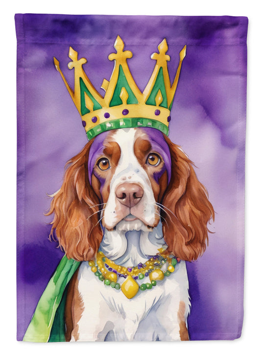 Welsh Springer Spaniel King of Mardi Gras Garden Flag - Vibrant Dog-Themed Yard Decor by Caroline's Treasures