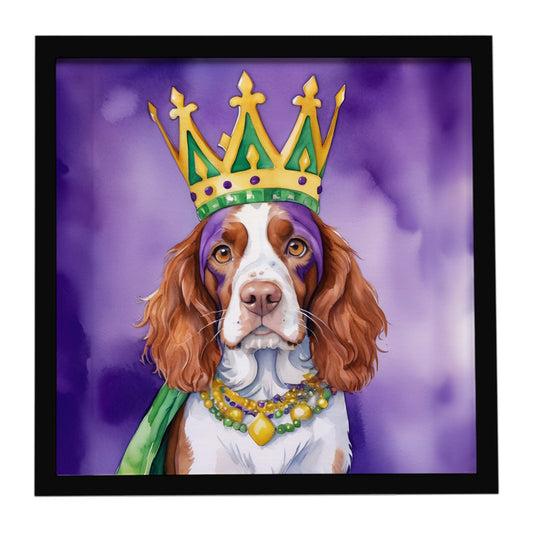 Welsh Springer Spaniel King of Mardi Gras Framed Metal Print