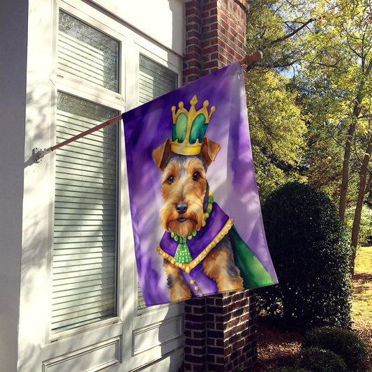 Welsh Terrier King of Mardi Gras House Flag