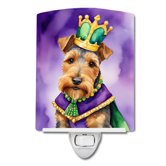 Welsh Terrier King of Mardi Gras Ceramic Night Light