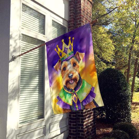 Welsh Terrier King of Mardi Gras House Flag