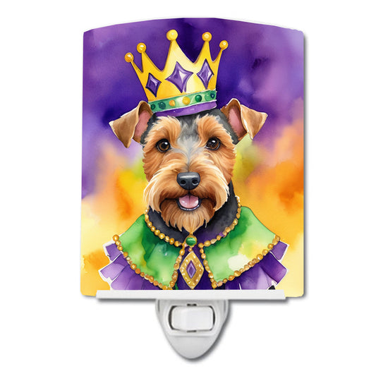 Welsh Terrier King of Mardi Gras Ceramic Night Light