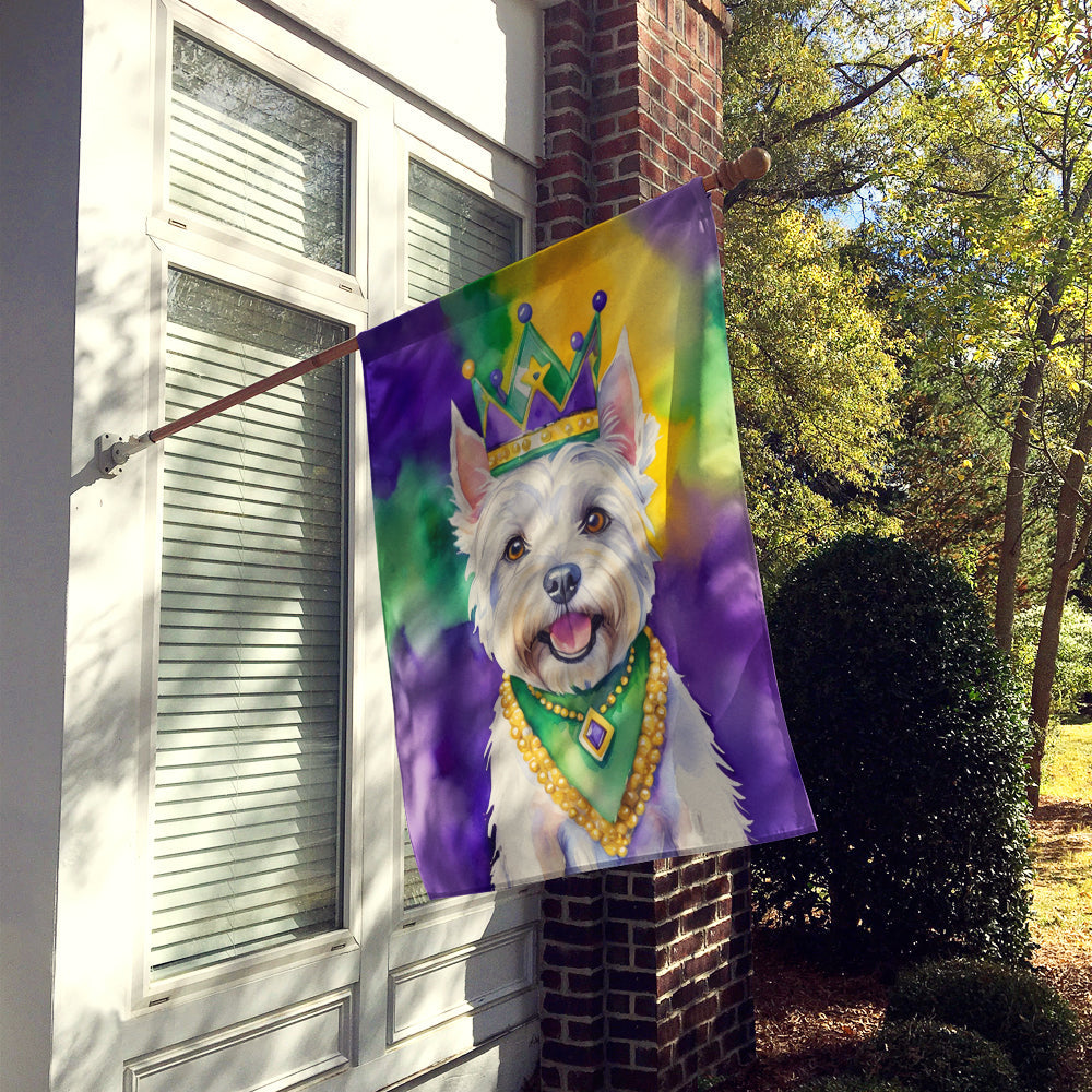 Westie King of Mardi Gras House Flag