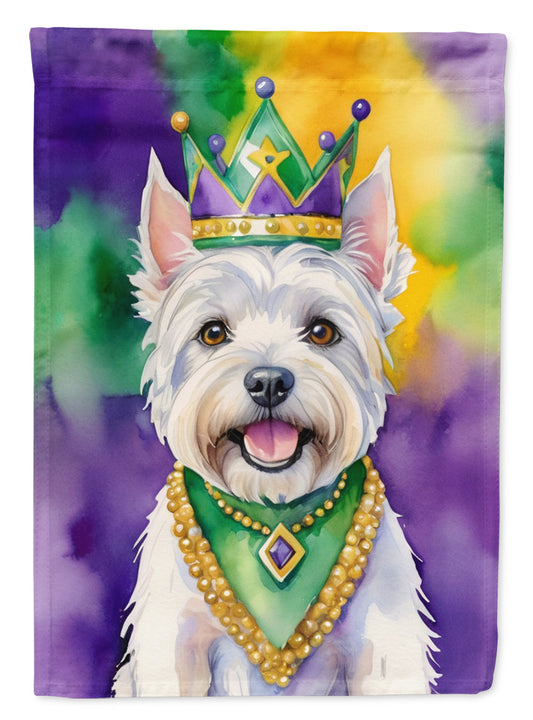 Westie King of Mardi Gras Garden Flag - Vibrant Dog-Themed Yard Decor by Caroline's Treasures