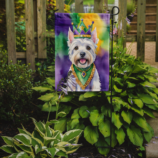 Westie King of Mardi Gras Garden Flag - Vibrant Dog-Themed Yard Decor by Caroline's Treasures