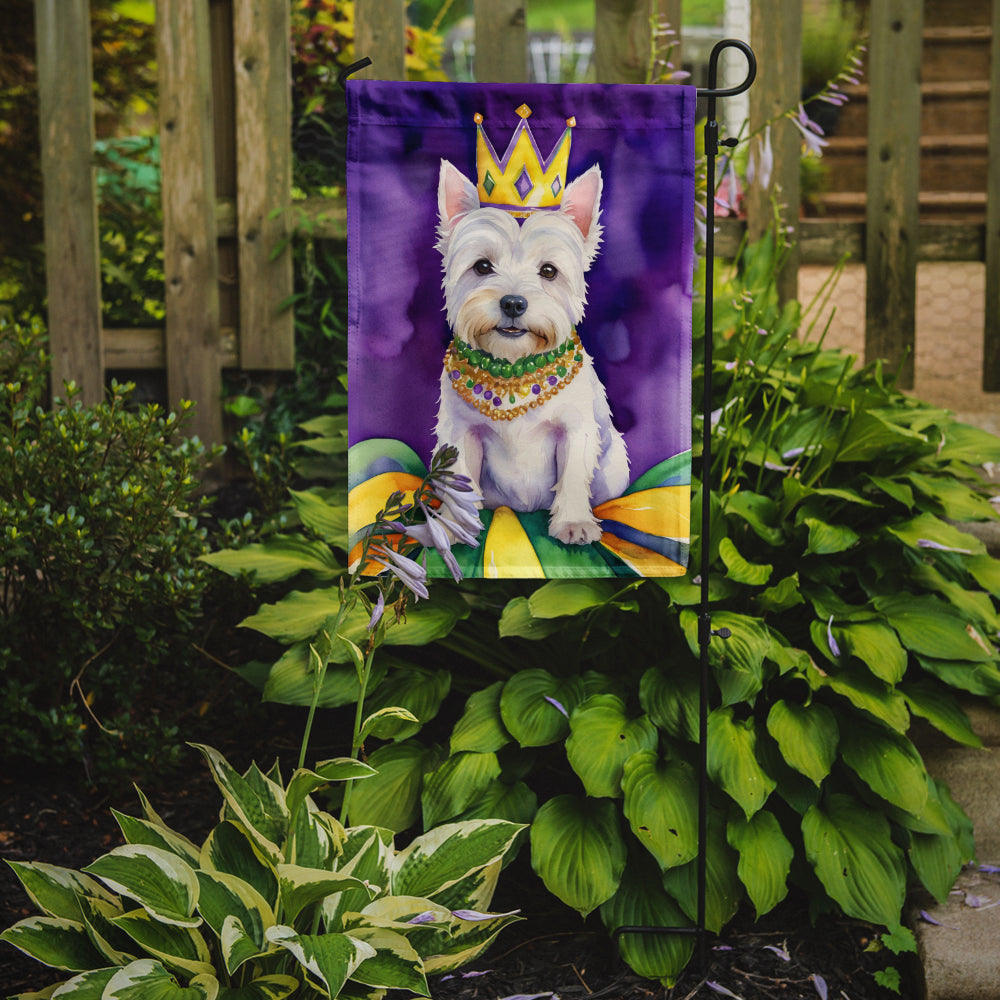 Westie King of Mardi Gras Garden Flag - Vibrant Dog-Themed Yard Decor by Caroline's Treasures