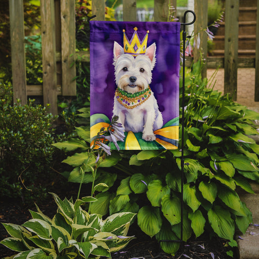 Westie King of Mardi Gras Garden Flag - Vibrant Dog-Themed Yard Decor by Caroline's Treasures
