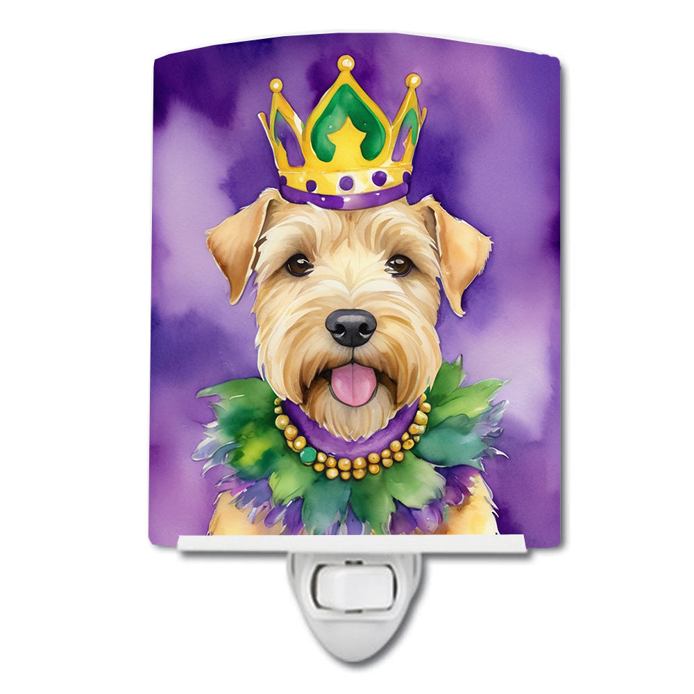 Wheaten Terrier King of Mardi Gras Ceramic Night Light