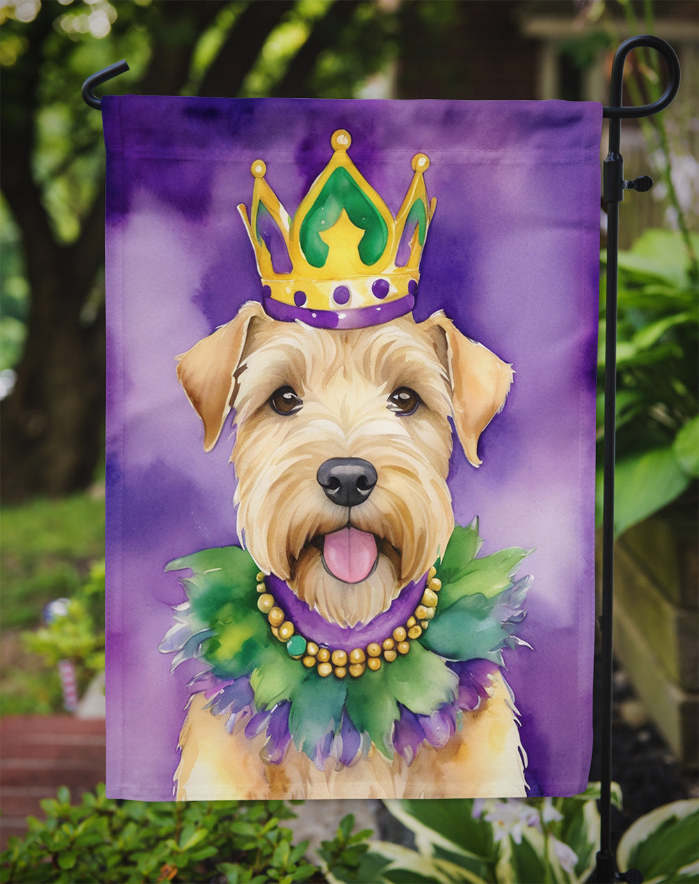 Wheaten Terrier King of Mardi Gras Garden Flag - Vibrant Dog-Themed Yard Decor by Caroline's Treasures