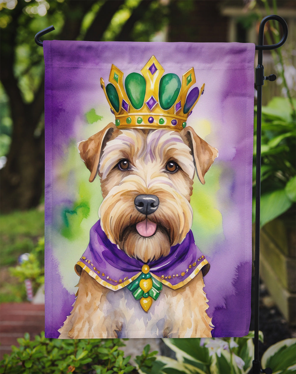 Wheaten Terrier King of Mardi Gras Garden Flag - Vibrant Dog-Themed Yard Decor by Caroline's Treasures