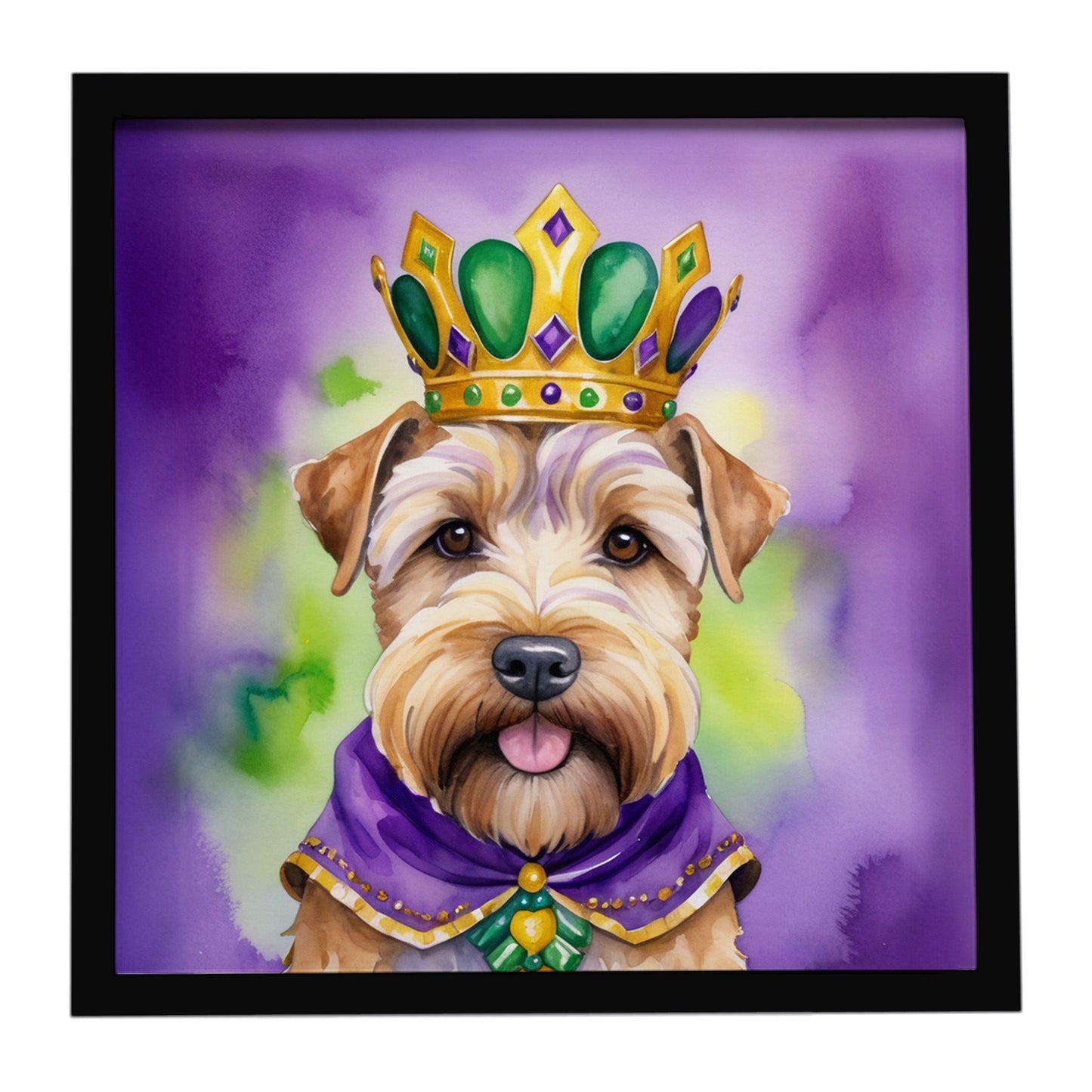 Wheaten Terrier King of Mardi Gras Framed Metal Print