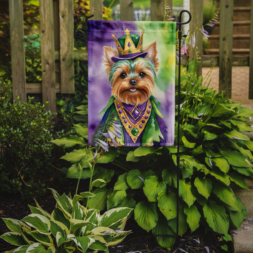 Yorkshire Terrier King of Mardi Gras Garden Flag - Vibrant Dog-Themed Yard Decor by Caroline's Treasures