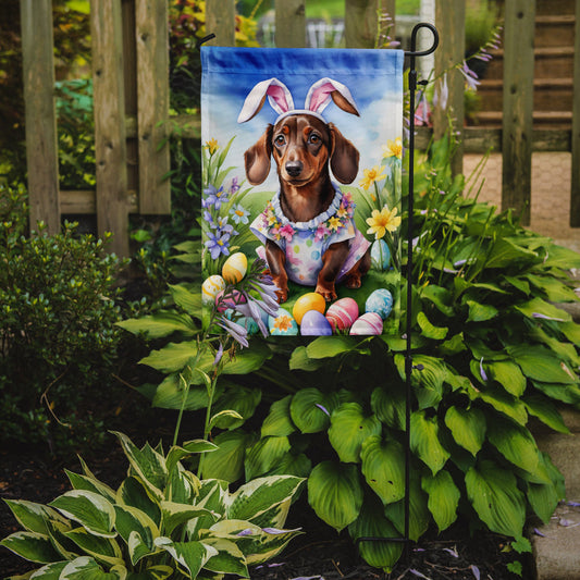 Dachshund Easter Garden Flag - Easter Egg Hunt - Dog-Themed Spring Yard Decor