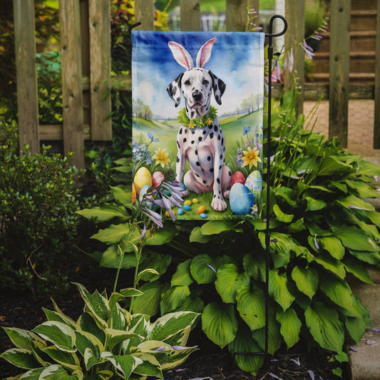 Dalmatian Easter Garden Flag - Easter Egg Hunt - Dog-Themed Spring Yard Decor