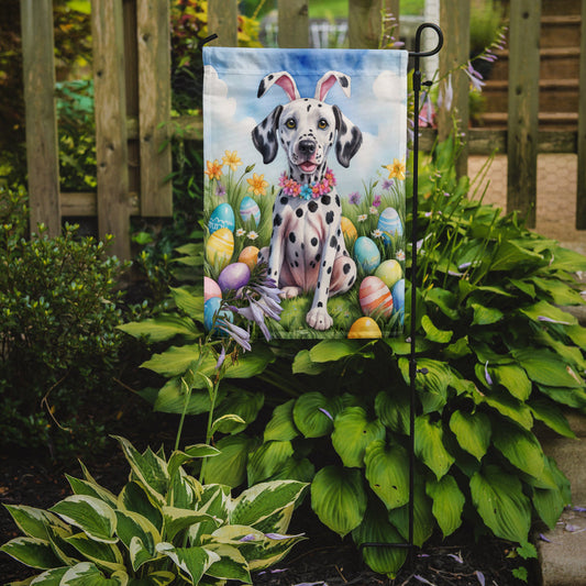 Dalmatian Easter Garden Flag - Easter Egg Hunt - Dog-Themed Spring Yard Decor