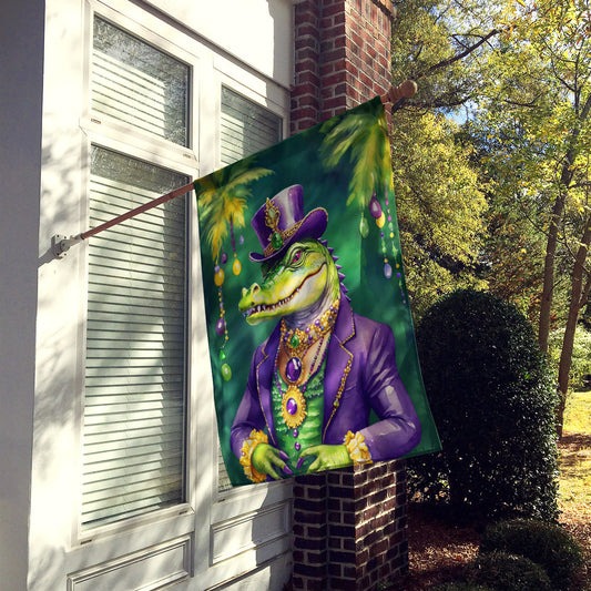 Alligator King of Mardi Gras House Flag