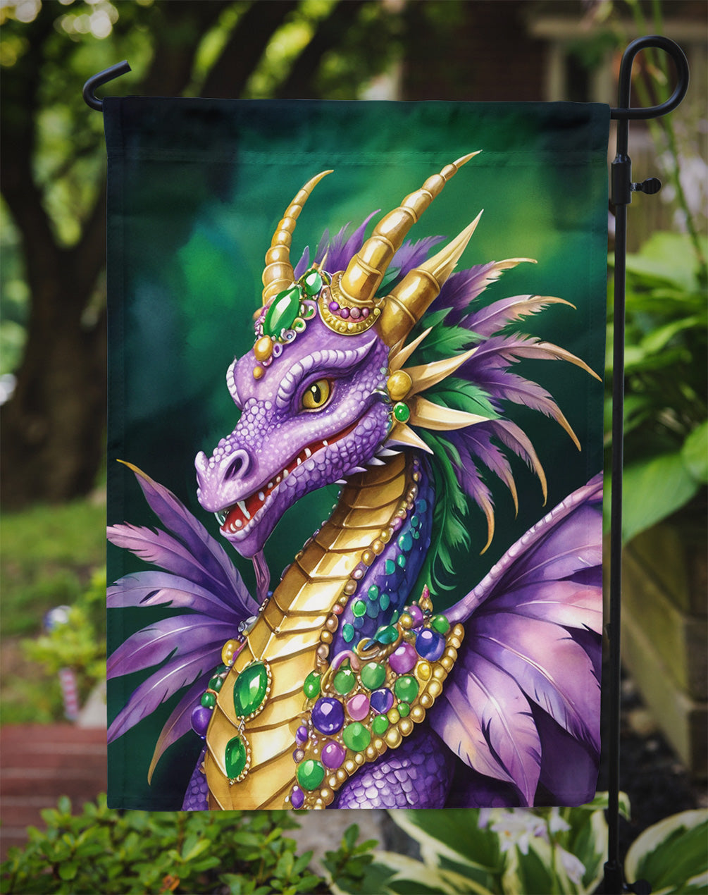 Dragon King of Mardi Gras Garden Flag – Decorative Garden Flag by Caroline's Treasures