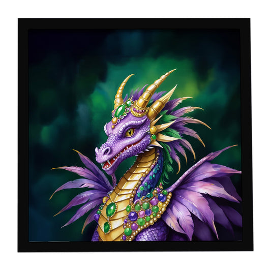 Dragon King of Mardi Gras Framed Metal Print