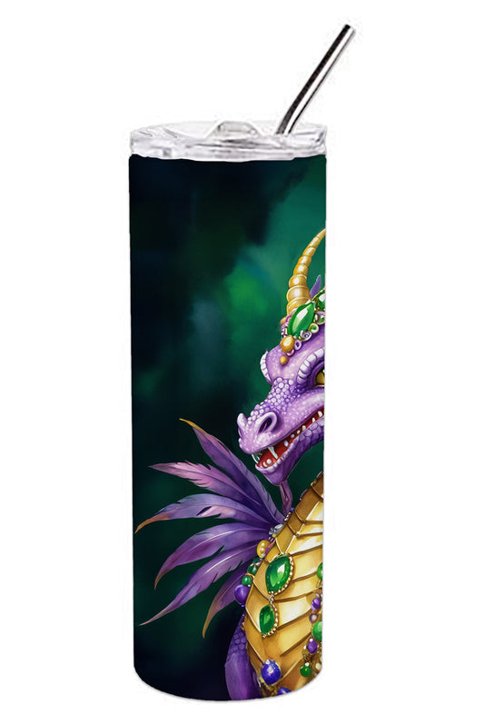 Dragon King of Mardi Gras Stainless Steel Skinny Tumbler