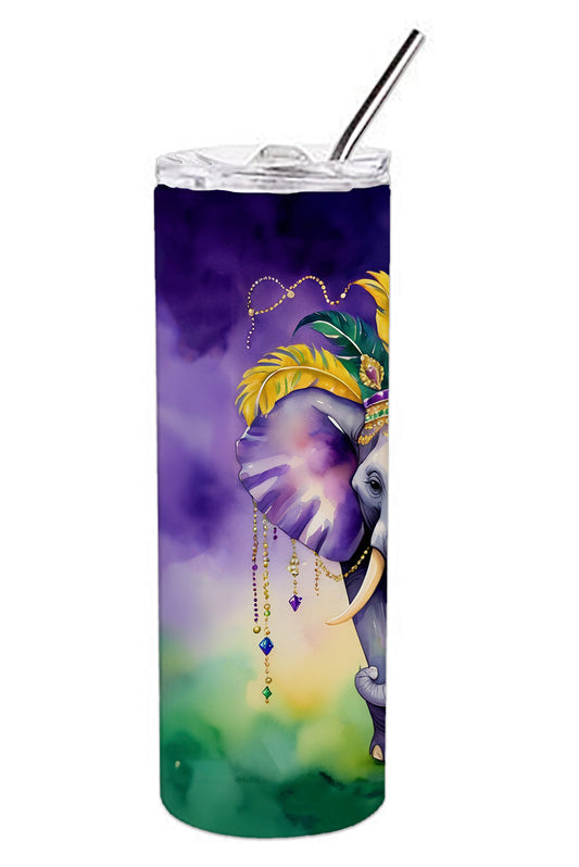 Elephant King of Mardi Gras Stainless Steel Skinny Tumbler
