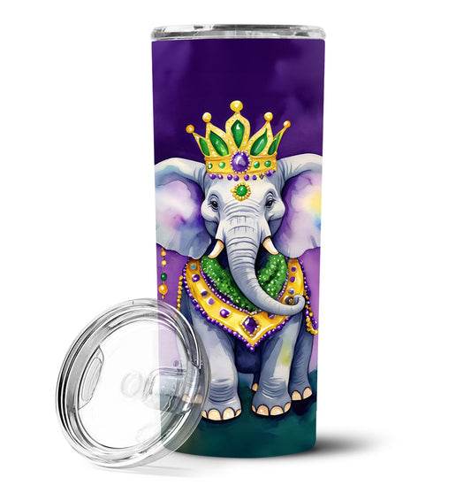 Elephant King of Mardi Gras Stainless Steel Skinny Tumbler