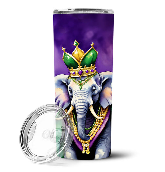 Elephant King of Mardi Gras Stainless Steel Skinny Tumbler