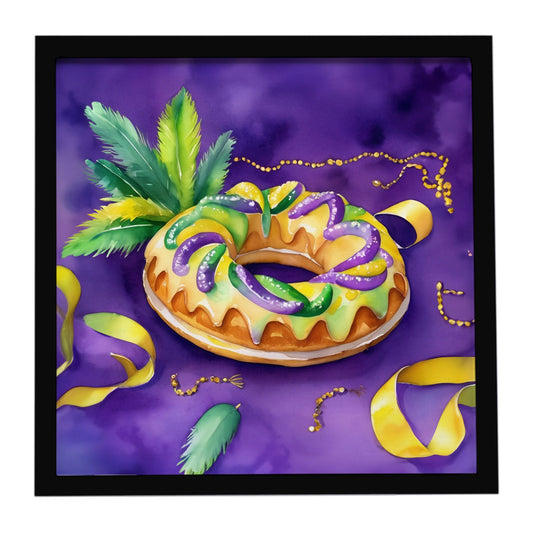 King Cake Mardi Gras Framed Metal Print