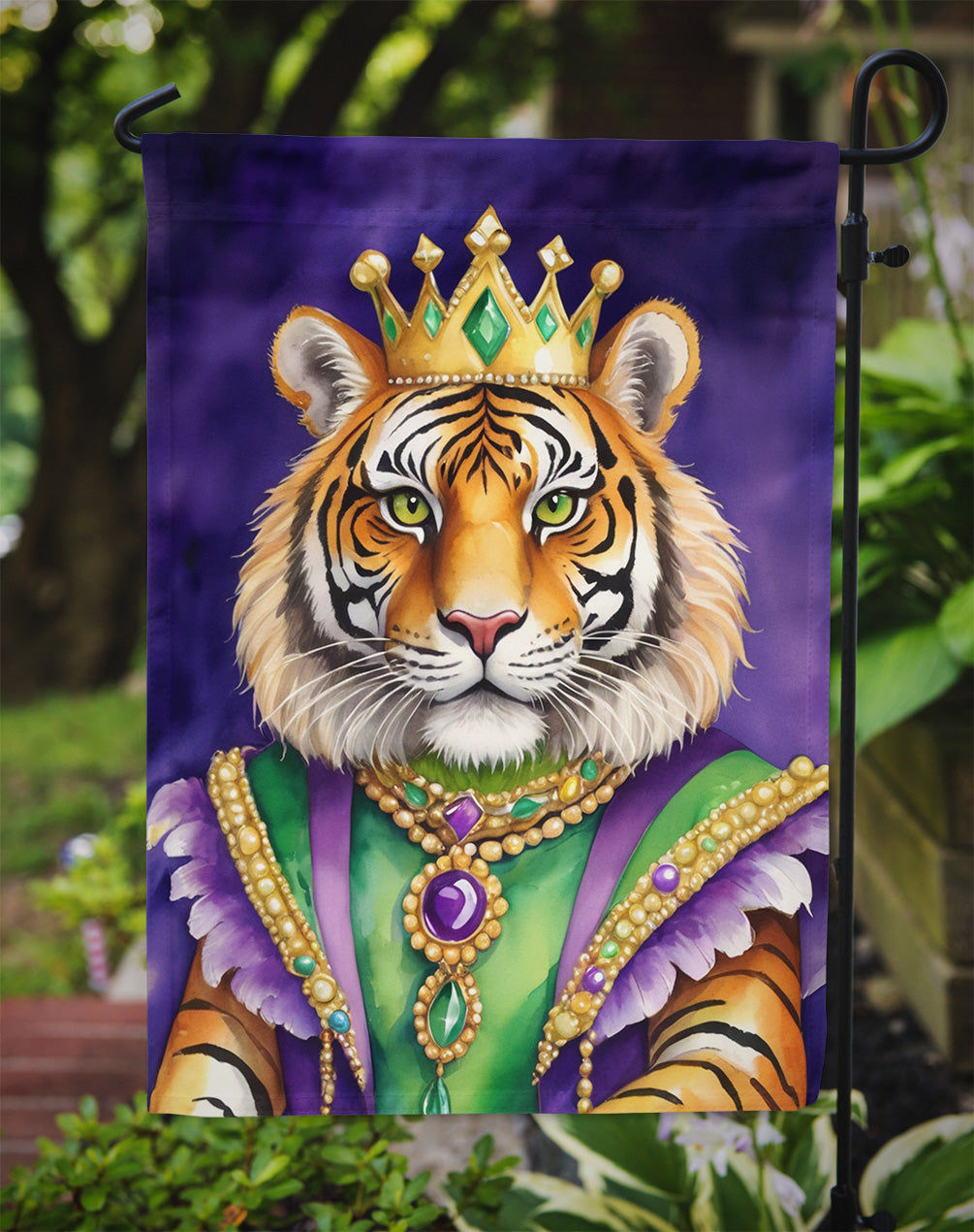 Tiger the King of Mardi Gras Garden Flag – Decorative Garden Flag by Caroline's Treasures