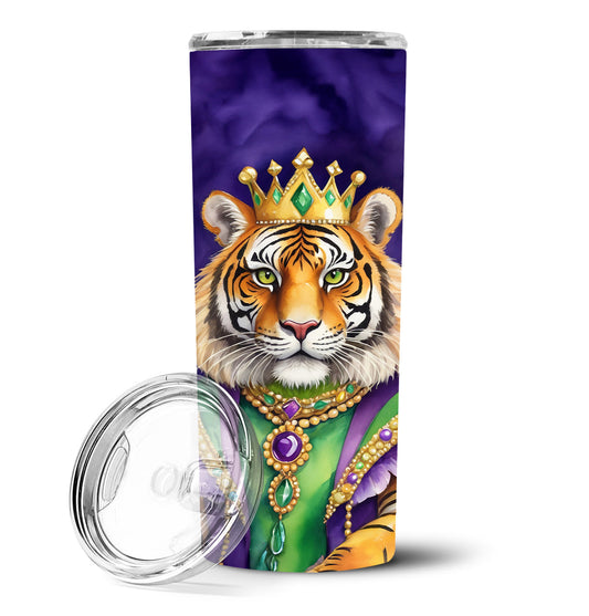 Tiger the King of Mardi Gras Stainless Steel Skinny Tumbler
