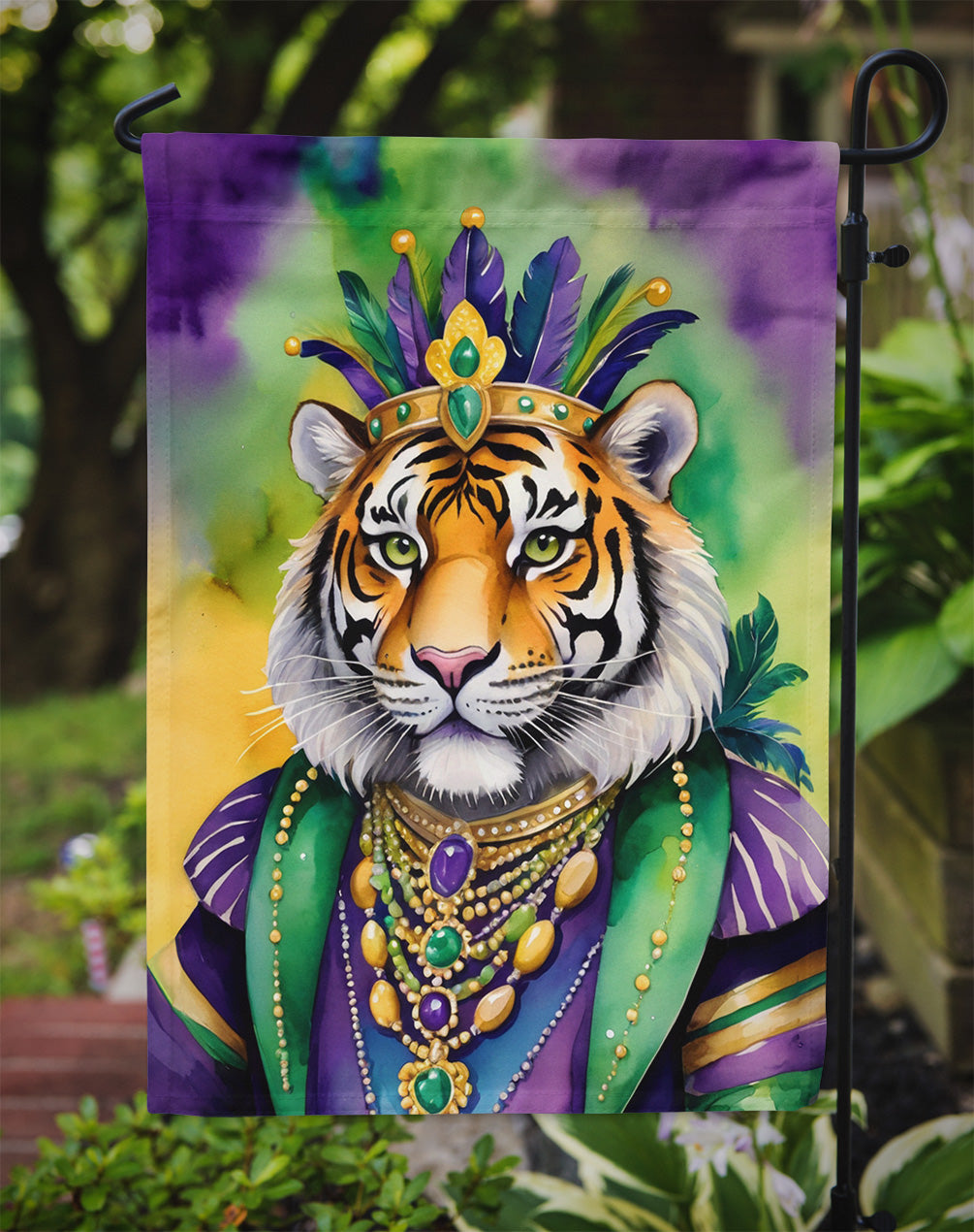 Tiger the King of Mardi Gras Garden Flag – Decorative Garden Flag by Caroline's Treasures
