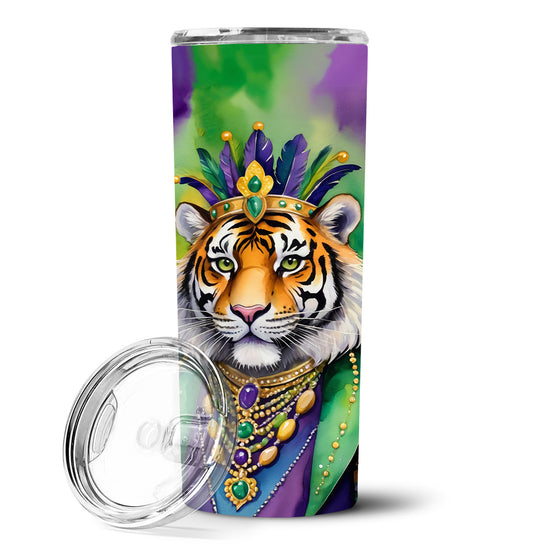 Tiger the King of Mardi Gras Stainless Steel Skinny Tumbler