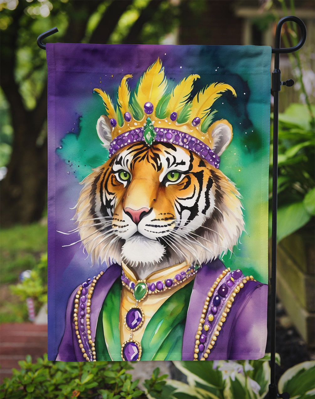 Tiger the King of Mardi Gras Garden Flag – Decorative Garden Flag by Caroline's Treasures