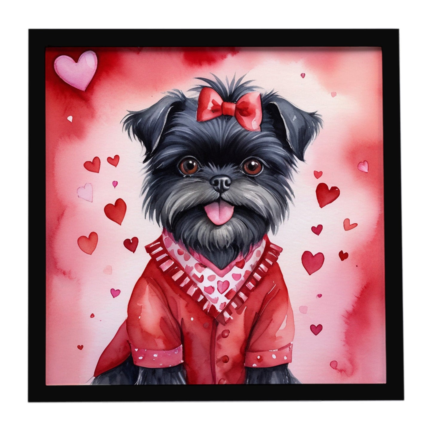 Affenpinscher My Valentine Framed Metal Print
