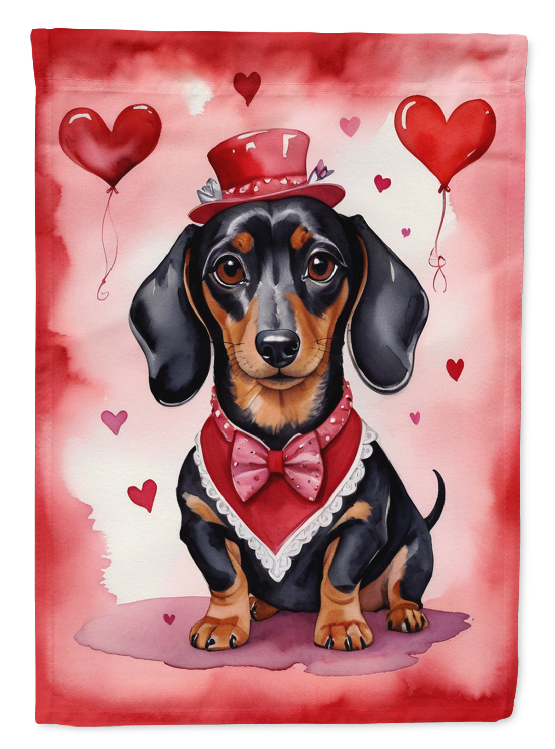 Dachshund Valentine’s Day Garden Flag – Dog-Themed Heart Yard Decor
