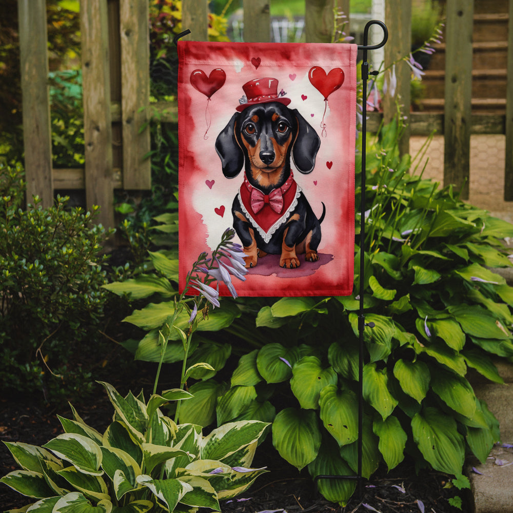 Dachshund Valentine’s Day Garden Flag – Dog-Themed Heart Yard Decor