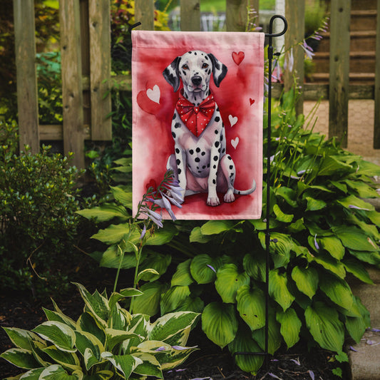 Dalmatian Valentine’s Day Garden Flag – Dog-Themed Heart Yard Decor