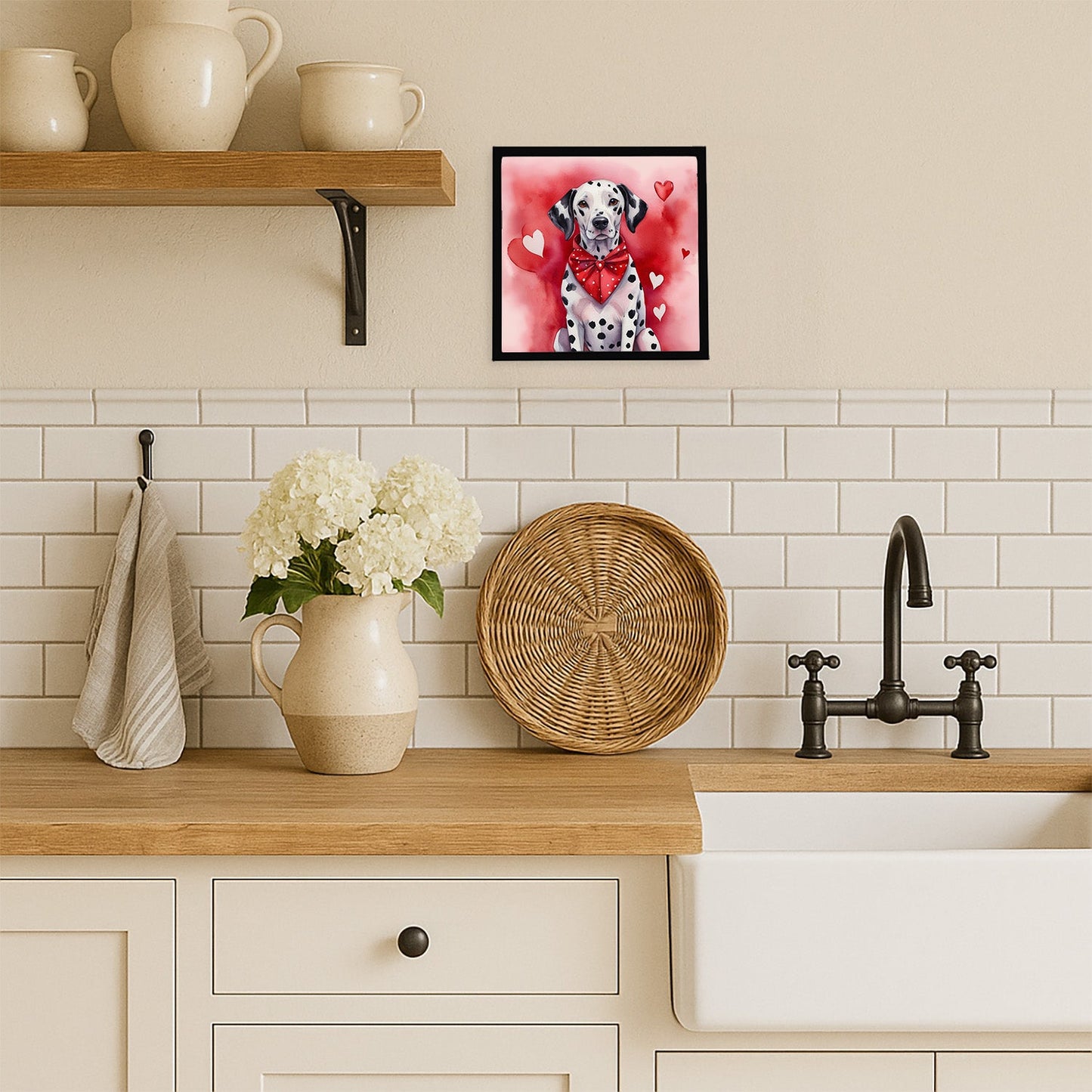 Dalmatian My Valentine Framed Metal Print
