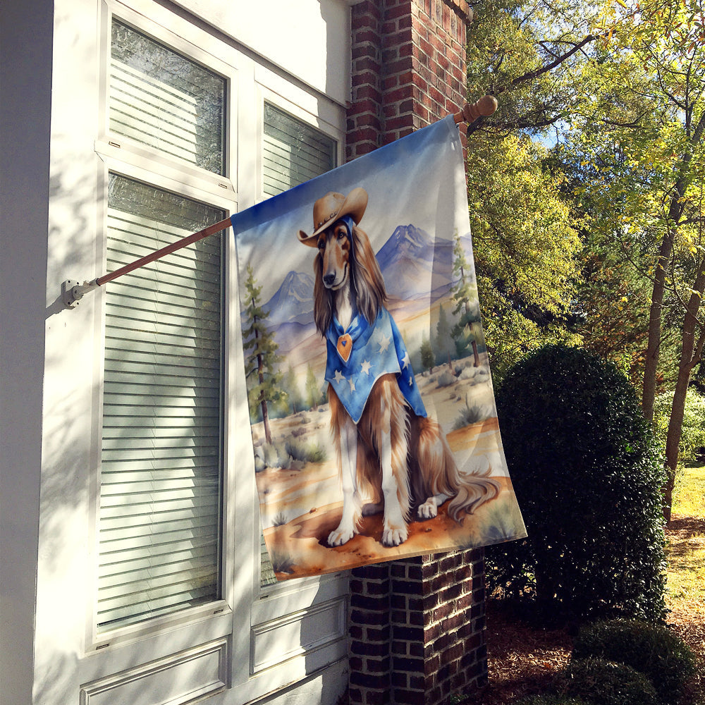 Afghan Hound Cowboy Welcome House Flag