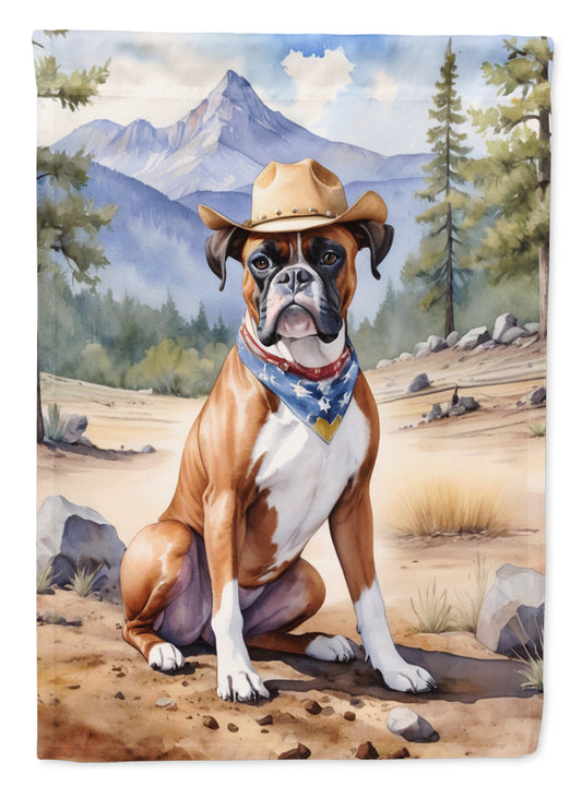 Boxer Cowboy Welcome House Flag