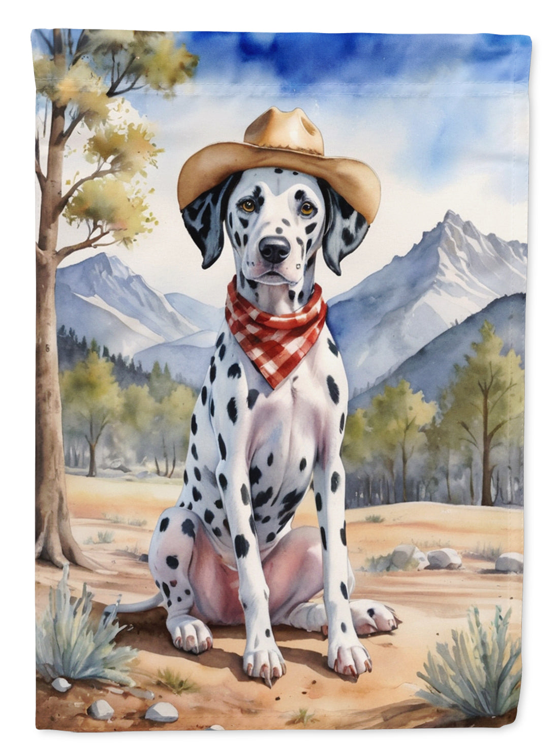 Dalmatian Cowboy Welcome House Flag