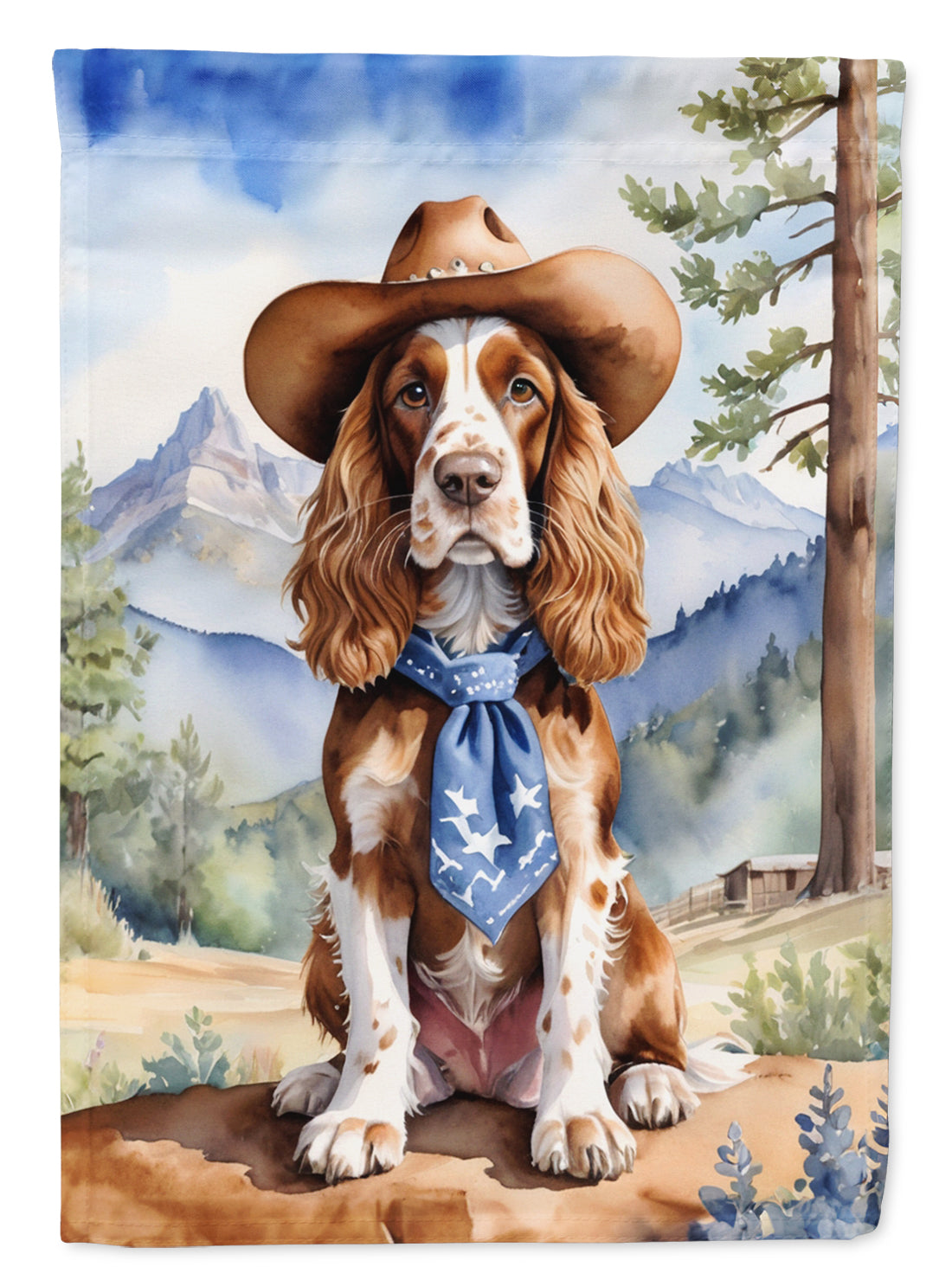 English Cocker Spaniel Cowboy Welcome House Flag