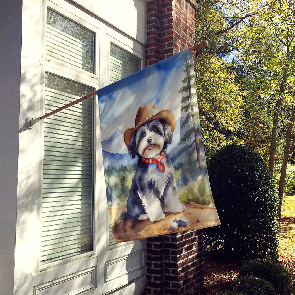 Havanese Cowboy Welcome House Flag