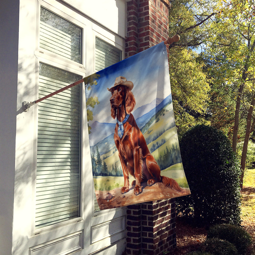 Irish Setter Cowboy Welcome House Flag
