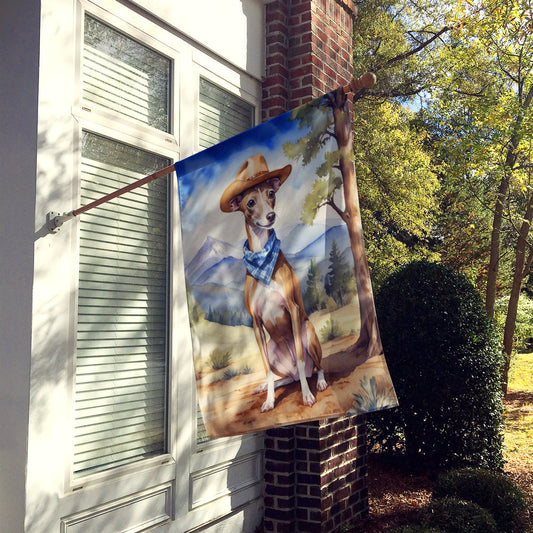 Italian Greyhound Cowboy Welcome House Flag